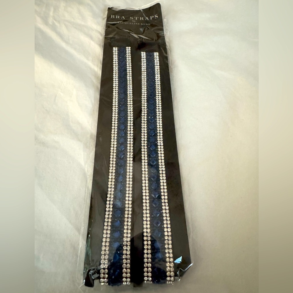 Elegant Blue and Silver Bra Straps